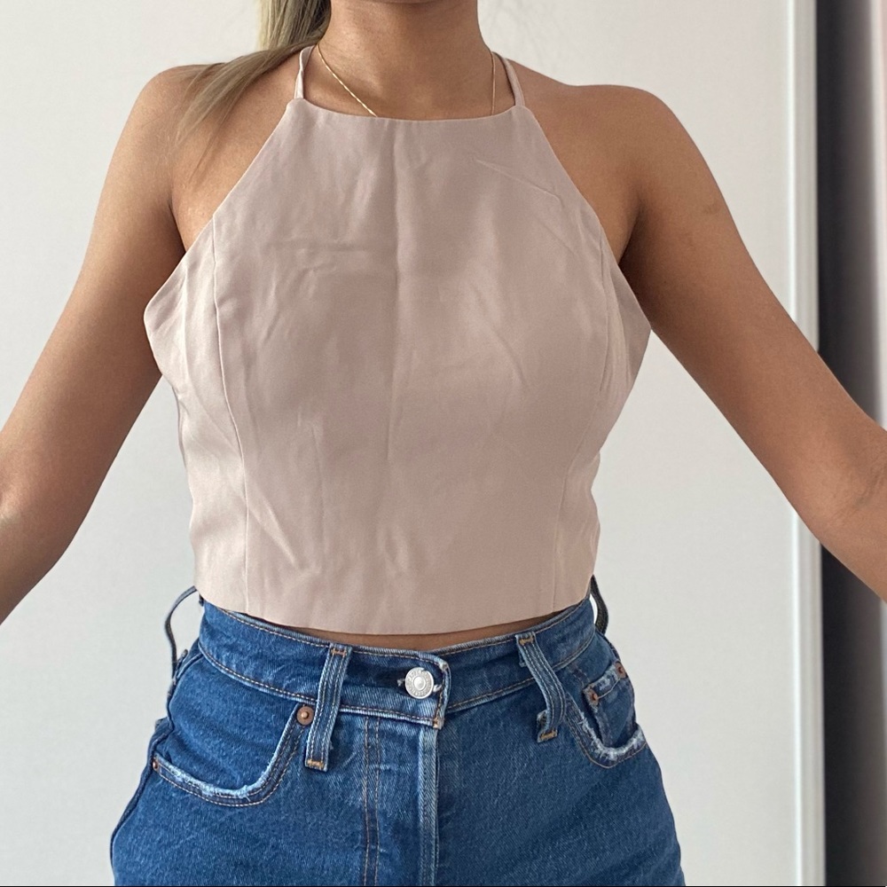 Dynamite crossback cropped top